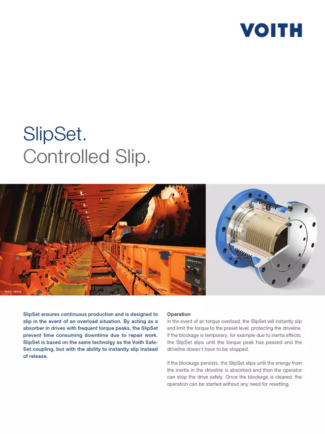 SafeSet torque limiting couplings Driveline intelligence Voith