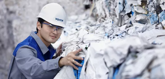 Many of Voith’s paper machines produce newsprint from 100% recovered paper.