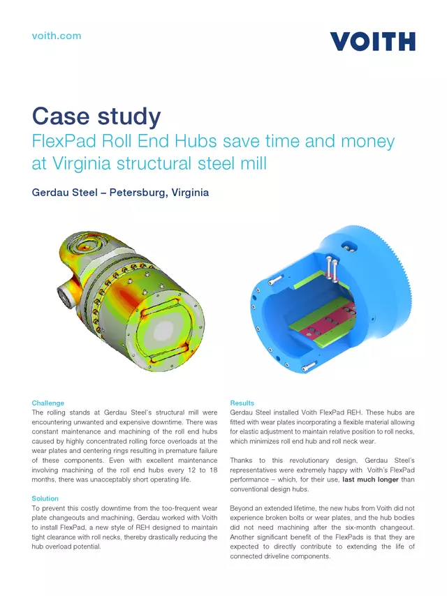 Voith universal joint shafts offer the ideal combination of torque capacity, torsion and bending
