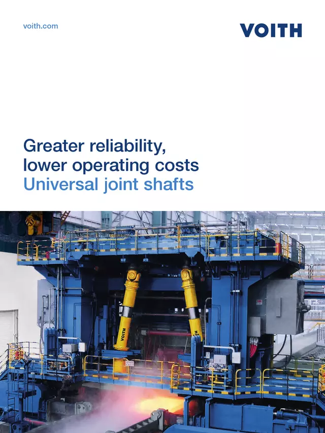 Voith universal joint shafts offer the ideal combination of torque capacity, torsion and bending