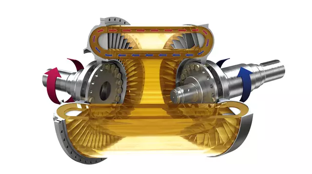 Interior of a Voith hydrodynamic coupling.